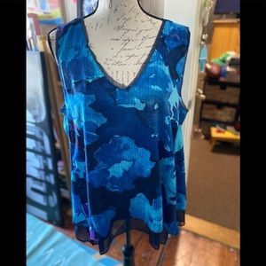 Vera Wang | Watercolor floral tank top